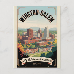 Cartes Pour Fêtes Annuelles Voyage Rétro à Winston-Salem Caroline du Nord