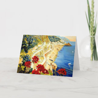 Cartes Pour Fêtes Annuelles Voyage vintage d'Amalfi Italie l'Europe