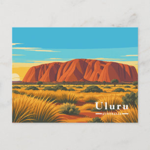 Cartes Pour Fêtes Annuelles Voyage vintage Uluru Australie