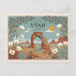 Cartes Pour Fêtes Annuelles Voyage vintage Utah Arche délicate Parc national d