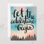 Cartes Pour Fêtes Annuelles Voyager Forêt Arbres Aventure commence (Devant / Derrière)