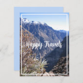 Cartes Pour Fêtes Annuelles Voyages heureux Canyon de Colca, Pérou (Devant / Derrière)