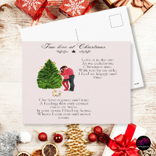 Cartes Pour Fêtes Annuelles Vrai Amour à Noël Poème Couple Romantique