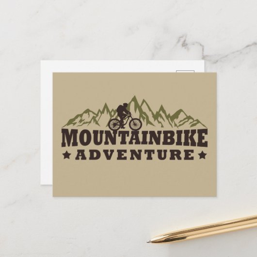 Cartes Pour Fêtes Annuelles VTT aventure (Devant/Arrière en situation)