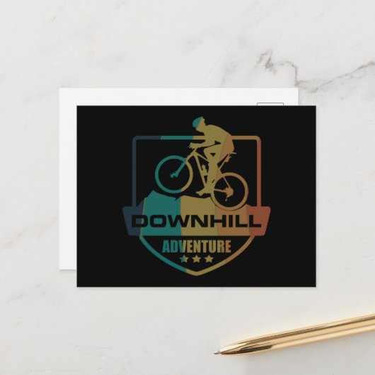 Cartes Pour Fêtes Annuelles VTT Downhill (Devant/Arrière en situation)