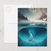 Cartes Pour Fêtes Annuelles Vue de montagne glacée (Devant / Derrière)