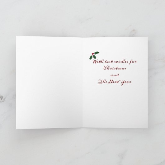 Cartes Pour Fêtes Annuelles Vue d'hiver de Noël du Labrador noir (Intérieur)