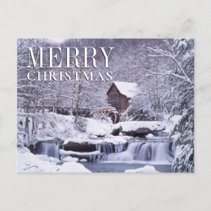 Cartes Pour Fêtes Annuelles Vue hivernale pittoresque de Glad Creek Grist Mill