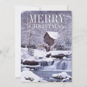 Cartes Pour Fêtes Annuelles Vue hivernale pittoresque de Glad Creek Grist Mill