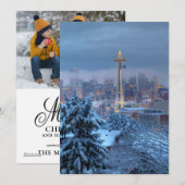 Cartes Pour Fêtes Annuelles Vue pittoresque de Snowy Seattle (Devant / Derrière)