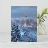 Cartes Pour Fêtes Annuelles Vue pittoresque de Snowy Seattle (Debout devant)