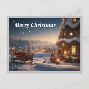 Cartes Pour Fêtes Annuelles Vue pittoresque sur le village des neiges