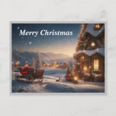 Cartes Pour Fêtes Annuelles Vue pittoresque sur le village des neiges (Devant)