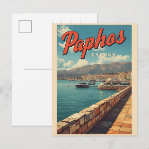 Cartes Pour Fêtes Annuelles Vue sur l'eau de Paphos, cadeaux de souvenir de to