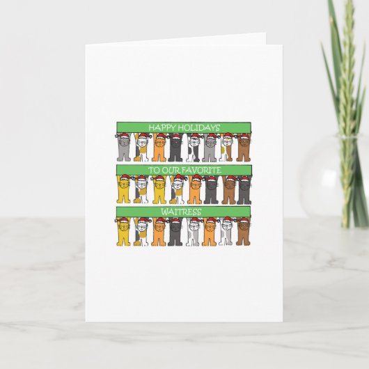 Cartes Pour Fêtes Annuelles Waitress Happy Holidays (Devant)