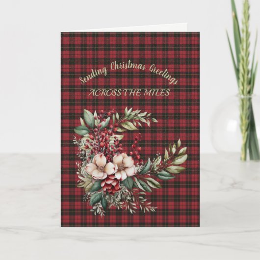 Cartes Pour Fêtes Annuelles Wallace Red Scottish Tartan Holiday Card (Devant)