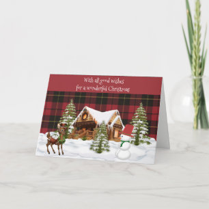 Cartes Pour Fêtes Annuelles Wallace Rouge Patiné écossais Tartan Christmas