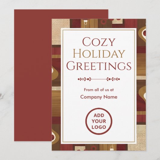 Cartes Pour Fêtes Annuelles Walnut & Cranberry Retro | Warm Texture Pack (Devant / Derrière)