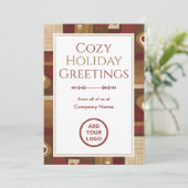 Cartes Pour Fêtes Annuelles Walnut & Cranberry Retro | Warm Texture Pack (Debout devant)