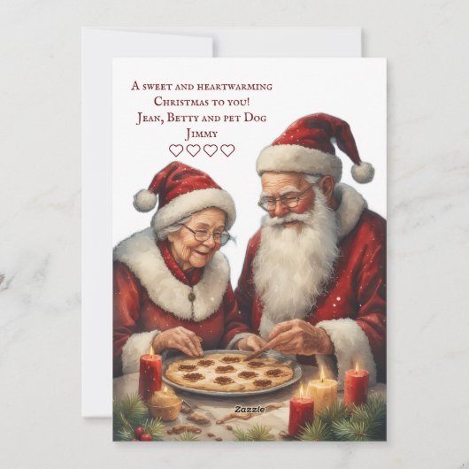 Cartes Pour Fêtes Annuelles Warm Cookies Warmer Hugs Mrs Santa's Baking Love (Dos)