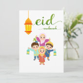 Cartes Pour Fêtes Annuelles Warm Eid Celebration Design (Debout devant)