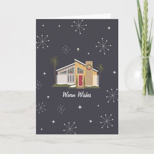 Cartes Pour Fêtes Annuelles Warm Warm Warm House Palm Tree Noël (Devant)