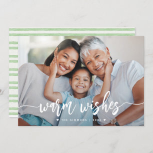 Cartes Pour Fêtes Annuelles Warm Warm Wire Modern Brush Script Photo