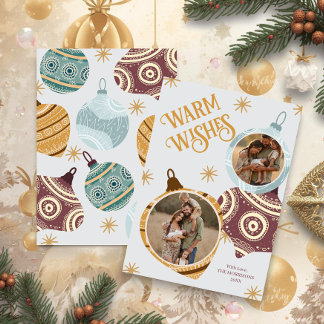 Cartes Pour Fêtes Annuelles Warm Wishes Personalized Modern Ornament