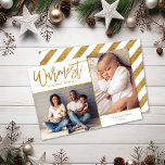Cartes Pour Fêtes Annuelles Warmest Warmest Faux Gold Foil 2 Photo<br><div class="desc">Des cartes photos de vacances imprimés sur mesure abordables avec des modèles simples pour la personnalisation. Cet élégant design neutre présente une bordure en feuille d'or imitant autour d'un montage photo de 2 photos. Le texte du script de calligraphie moderne indique Warmest Holiday Wives Wives. Personnalisez-le avec vos photos, nom...</div>