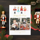 Cartes Pour Fêtes Annuelles Watercolor Christmas Nutcracker 3 Photo Collage<br><div class="desc">Design de Noël gai et aéré inspiré par le célèbre ballet de 1892 "The Nutcracker" de Pyotr Ilyich Tchaikovsky,  un classique de vacances avec une touche moderne et fantaisiste.</div>