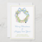 Cartes Pour Fêtes Annuelles Watercolor Christmas Nutcracker Wreath (Devant)
