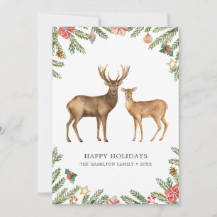 Cartes Pour Fêtes Annuelles Watercolor Holiday Deer