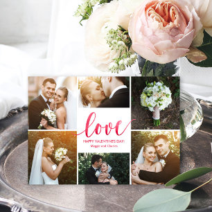 Cartes Pour Fêtes Annuelles Watercolor Love Collage Valentine's Day Cards