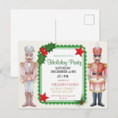 Cartes Pour Fêtes Annuelles Watercolor Nutcracker Christmas Holiday Postcard (Devant / Derrière)