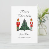 Cartes Pour Fêtes Annuelles Watercolor Nutcracker Joyeux Noël Festif (Debout devant)