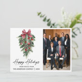 Cartes Pour Fêtes Annuelles Watercolor Pine Company Photo (Debout devant)