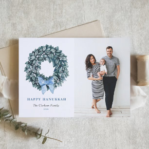 Cartes Pour Fêtes Annuelles Watercolor White Berry Wreath Happy Hanoukka Photo