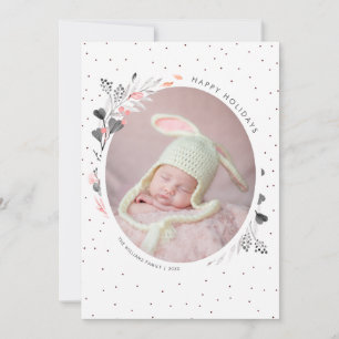 Cartes Pour Fêtes Annuelles Watercolor Winter Foliage Joyeux vacances