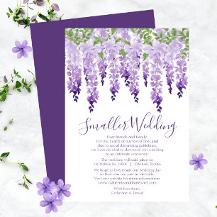Cartes Pour Fêtes Annuelles Watercolor Wisteria Mariage plus petit Changement 