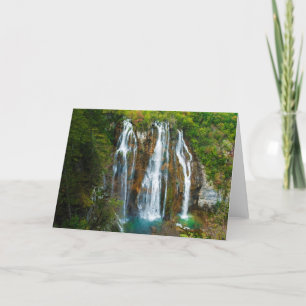 Cartes Pour Fêtes Annuelles Waterfall elevated view, Croatia