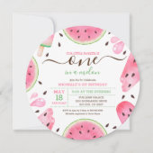 Cartes Pour Fêtes Annuelles Watermelon One In A Melon 1er Anniversaire Invitat (Devant)