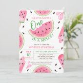 Cartes Pour Fêtes Annuelles Watermelon One In A Melon 1er Anniversaire Invitat (Debout devant)