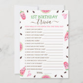 Cartes Pour Fêtes Annuelles Watermelon One In A Melon 1er Anniversaire Trivia  (Devant)