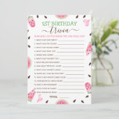 Cartes Pour Fêtes Annuelles Watermelon One In A Melon 1er Anniversaire Trivia  (Debout devant)