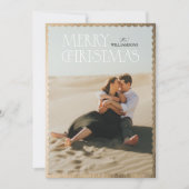 Cartes Pour Fêtes Annuelles Wavy Gold Frame Classic Joyeux Noël (Devant)