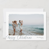 Cartes Pour Fêtes Annuelles Wavy | Simple Horizontale Joyeux Noël Photo (Devant)