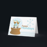 Cartes Pour Fêtes Annuelles Wayne and Marie Deer<br><div class="desc">An adorable illustration of Wayne and Marie Deer,  prefect for your first Christmas together,  or any day!</div>