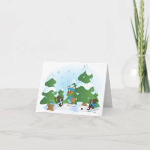 Cartes Pour Fêtes Annuelles Wayne Deer and Friends Play Hockey