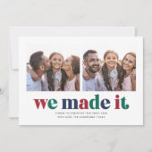Cartes Pour Fêtes Annuelles We Made It Two Photo Christmas (Devant)
