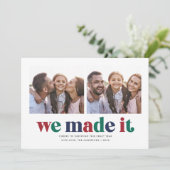 Cartes Pour Fêtes Annuelles We Made It Two Photo Christmas (Debout devant)